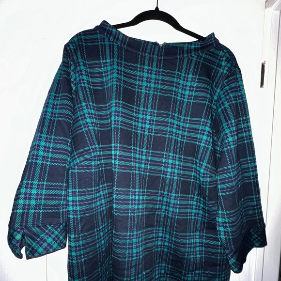 Talbots 3X Plaid Mock Neck Top with Back Zipper – Worn Once - Picture 1 of 12